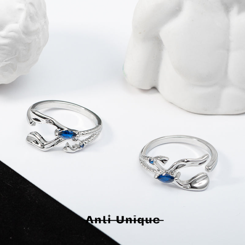 「Eagle Claw」Ravenclaw Must Have Dark Blue Zircon Adjustable Ring