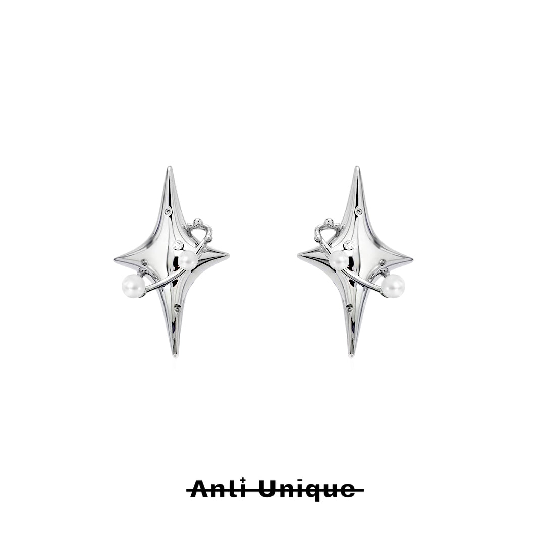 「Star Sisters」Starburst Series Zircon Pearl Earrings