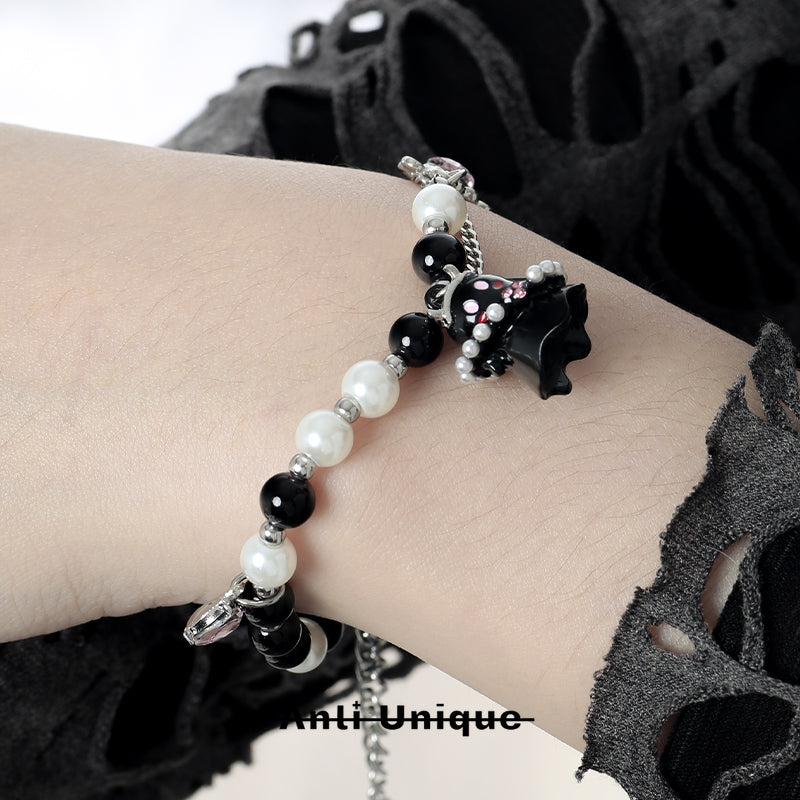 「Soul Mate」Couple Bracelet Set Black and White Titanium Steel Chain Christmas Gift