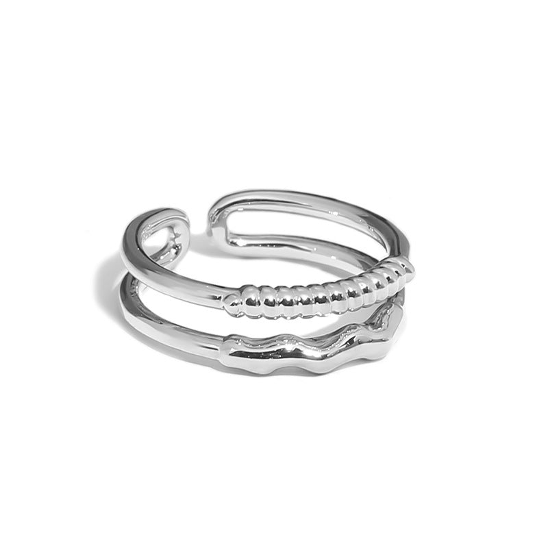「Circling」Multi-Layer Everyday Outfit Silver Gold Couple Ring Set